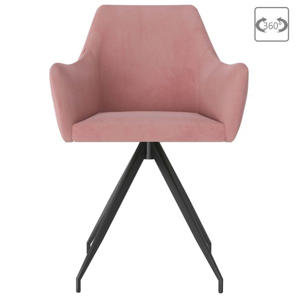 vidaXL Chaises à manger lot de 2 Rose Velours