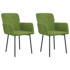vidaXL Chaises &agrave; manger lot de 2 Vert clair Velours