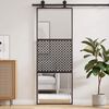 vidaXL Porte en verre Fretwork Noir 90 x 2 x 205 cm Aluminium