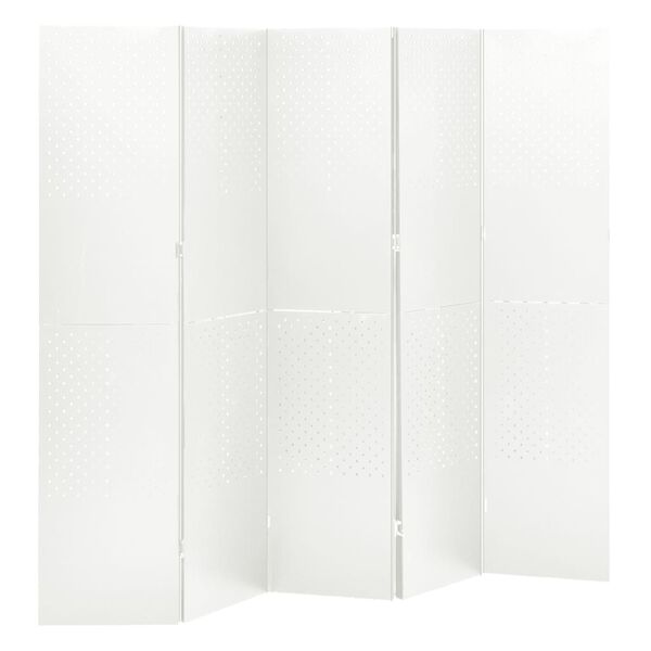 vidaXL Cloisons de s&eacute;paration 5 panneaux 2 pcs Blanc 200x180 cm Acier