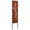 vidaXL &Eacute;cran de confidentialit&eacute; de jardin Floral Rouill&eacute; 32 x 140 cm