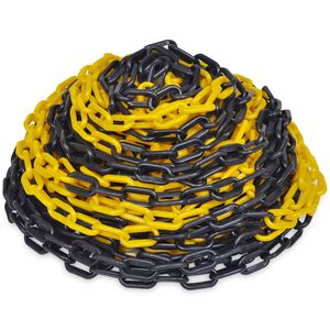 vidaXL Cha&icirc;ne d'avertissement 30 m Plastique Jaune et noir