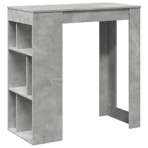 vidaXL Table de bar avec &eacute;tag&egrave;res gris b&eacute;ton bois d'ing&eacute;nierie
