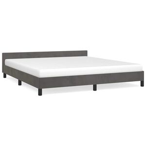 vidaXL Cadre de lit sans matelas gris fonc&eacute; 180x200 cm velours
