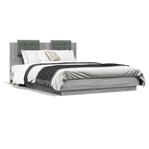 vidaXL Cadre de lit sans matelas sonoma gris 120x200 cm