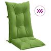 vidaXL Coussins de chaise &agrave; dossier haut lot de 6 vert m&eacute;lang&eacute; tissu