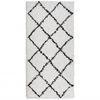 vidaXL Tapis shaggy &agrave; poils longs moderne cr&egrave;me et noir 100x200 cm