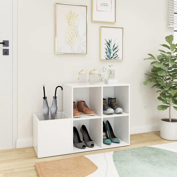 vidaXL Armoire à chaussures d'entrée blanc bois d'ingénierie