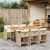 vidaXL Ensemble &agrave; manger de jardin et coussins 7 pcs beige poly rotin