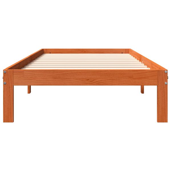 vidaXL Cadre de lit sans matelas cire marron 75x190 cm bois pin massif