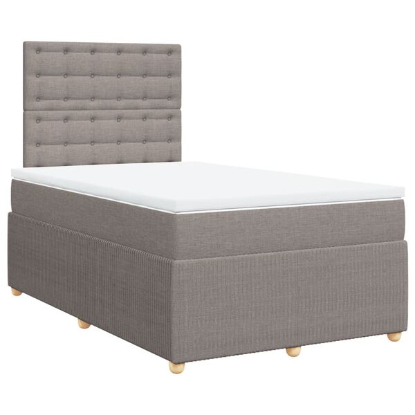 vidaXL Sommier &agrave; lattes de lit avec matelas taupe 120x190 cm tissu