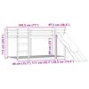 vidaXL Lit superposé sans matelas avec toboggan et rideaux 90x190 cm