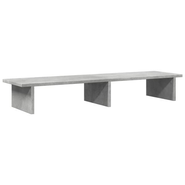 vidaXL Support de moniteur gris b&eacute;ton 100x27x15 cm bois d'ing&eacute;nierie