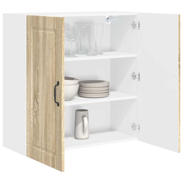 vidaXL Armoire de cuisine avec &eacute;tag&egrave;re Ch&ecirc;ne Sonoma 80 x 31 x 80 cm