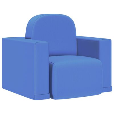 vidaXL Canapé pour enfants 2 en 1 Bleu Similicuir