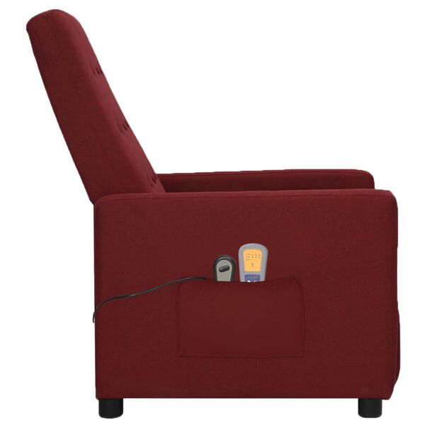 vidaXL Fauteuil &eacute;lectrique de massage Bordeaux Tissu