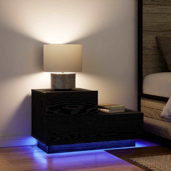 vidaXL Cabinet de chevet avec tiroir Ch&ecirc;ne noir 70 x 36 x 40,5 cm