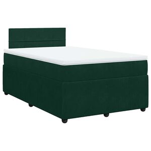 vidaXL Sommier &agrave; lattes de lit et matelas Vert fonc&eacute; 120x200cm Velours