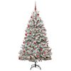 vidaXL Sapin de No&euml;l artificiel Vert et blanc 180 cm PVC et m&eacute;tal