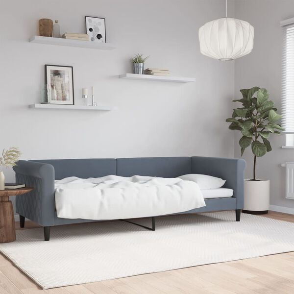 vidaXL Lit de repos gris fonc&eacute; 80x200 cm velours