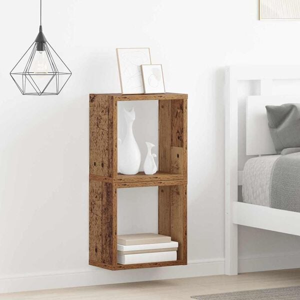 vidaXL &Eacute;tag&egrave;res Murales avec &eacute;tag&egrave;re Bois ancien Bois d'ing&eacute;nierie