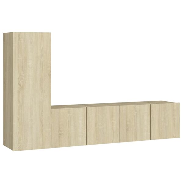 vidaXL Ensemble de meubles TV 3 pcs Ch&ecirc;ne sonoma Bois d'ing&eacute;nierie