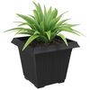 vidaXL Pot de Fleurs Carr&eacute; 24 pcs Noir 38 x 38 x 30 cm Plastique