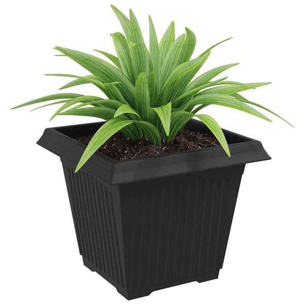 vidaXL Pot de Fleurs Carr&eacute; 24 pcs Noir 38 x 38 x 30 cm Plastique