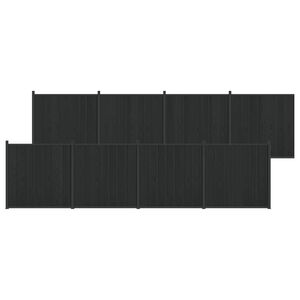 vidaXL Panneau de cl&ocirc;ture 8 pcs WPC et Aluminium Noir