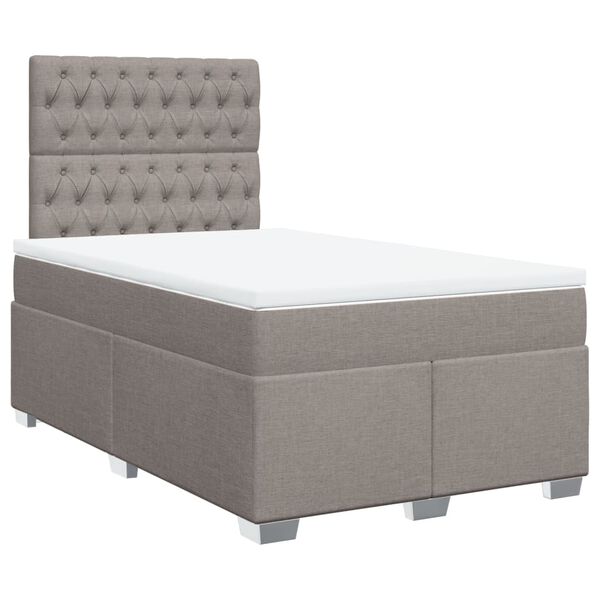 vidaXL Sommier &agrave; lattes de lit avec matelas taupe 120x190 cm tissu