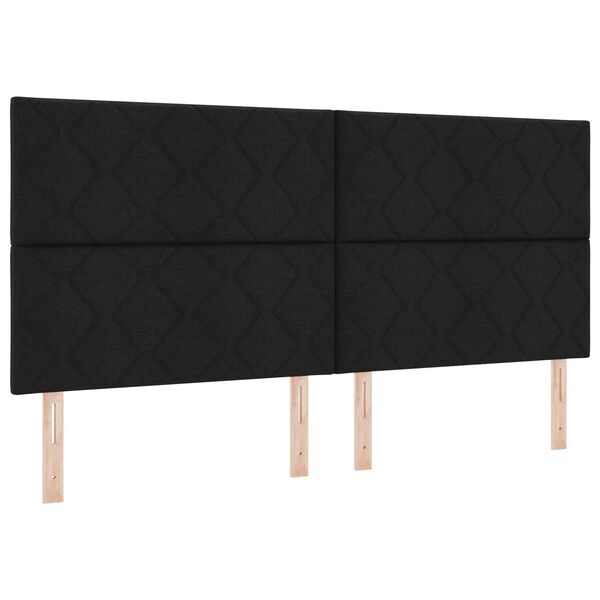 vidaXL T&ecirc;te de lit Noir 200 cm tissu