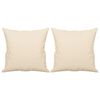 vidaXL Canapé 2 places avec oreillers beige 140 cm tissu microfibre