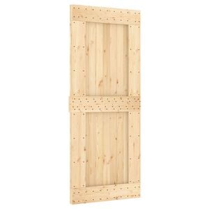 vidaXL Porte coulissante NARVIK Naturel et noir 85 x 210 cm (213,5 cm)