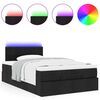 vidaXL Lit ottoman avec matelas et LED noir 120x190 cm tissu