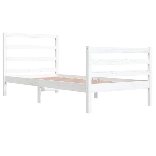 vidaXL Cadre de lit sans matelas blanc bois de pin massif 90x200 cm