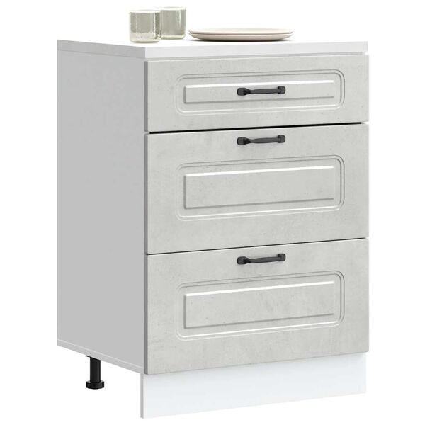 vidaXL Armoire de cuisine Kalmar gris b&eacute;ton bois d'ing&eacute;nierie