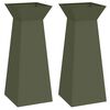 vidaXL Jardini&egrave;re &agrave; pilier 2 pc Olive 40 x 40 x 100 cm