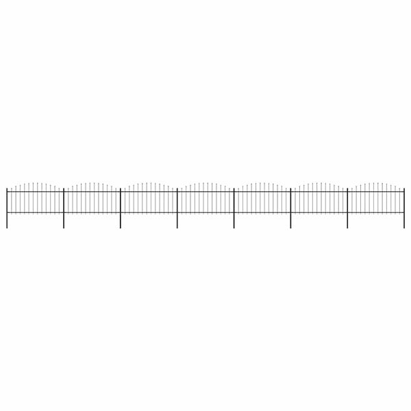 vidaXL Cl&ocirc;ture de jardin avec dessus en forme de lance en acier 1248 x 150 cm Noir