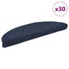 vidaXL Tapis d'escalier autocollants 30 pièces 56 x 17 x 3 cm Bleu Demi-rond