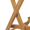 vidaXL Tabourets pliables de bar d'extérieur lot de 2 bois teck solide