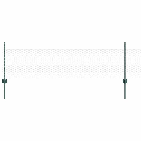 vidaXL Cl&ocirc;ture avec poteau Vert 0,5 x 10 m Acier et PVC