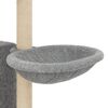 vidaXL Arbre à chat avec griffoirs en sisal Gris clair 131 cm