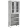 vidaXL Buffet haut Gris b&eacute;ton 69,5x34x180 cm Bois d'ing&eacute;nierie