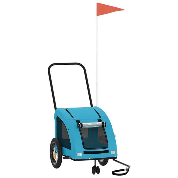 vidaXL Remorque de vélo pour animaux de compagnie bleu