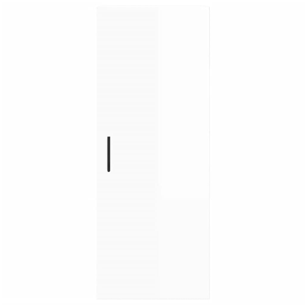 vidaXL Buffet haut Blanc brillant 34,5x34x180 cm Bois d'ingénierie