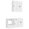 vidaXL Unit&eacute; de cuisine KALMAR 5 pc Blanc brillant Bois d'ing&eacute;nierie