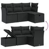 vidaXL Salon de jardin 4 pcs avec coussins noir r&eacute;sine tress&eacute;e