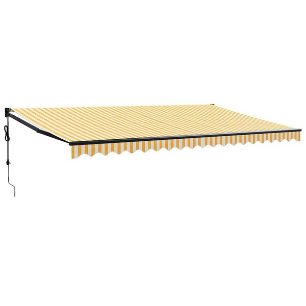 vidaXL Auvent r&eacute;tractable automatique jaune et blanc 5x3 m