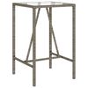 vidaXL Table de bar d&rsquo;ext&eacute;rieur gris 70x70x110 cm poly rotin