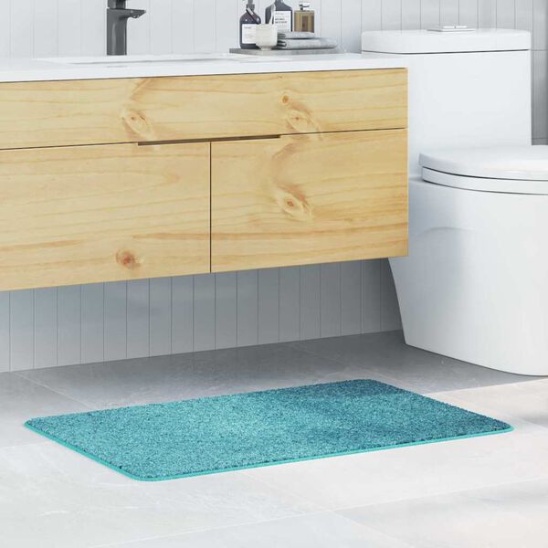 vidaXL Tapis de bain antid&eacute;rapant Turquoise 60 x 90 cm PP
